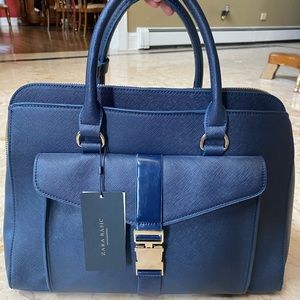 ZARA navy blue work bag new with tags